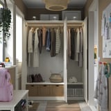 PAX / TONSTAD Wardrobe combination, white/off-white, 150x60x201 cm