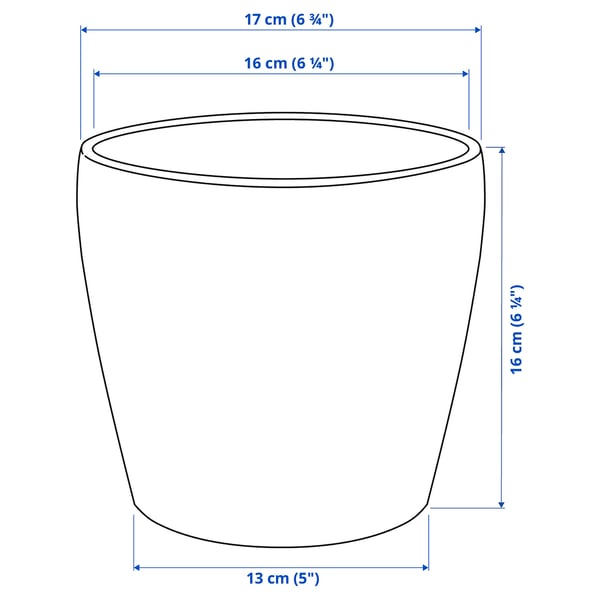 PERSILLADE Plant pot, dark grey, 15 cm