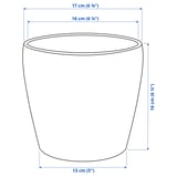 PERSILLADE Plant pot, dark grey, 15 cm