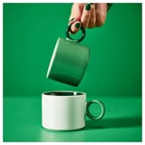 PIGGÅL Mug, white/green, 30 cl