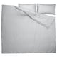 Light grey duvet cover set with two pillowcases, minimalist design; made from 100% recycled polyester and viscose.