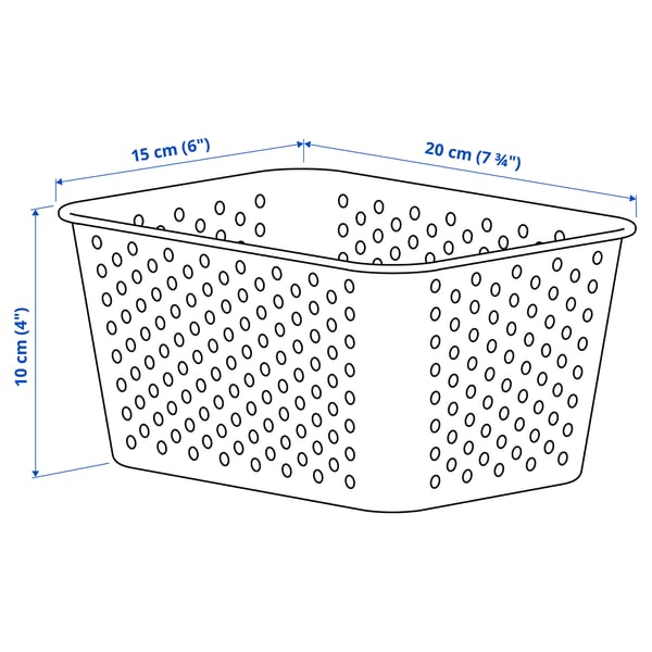 PLOGSVÄNG Storage basket, white, 15x20x10 cm