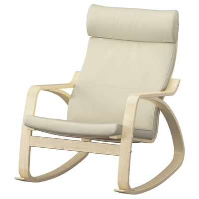 POÄNG Rocking-chair, birch veneer/Glose eggshell
