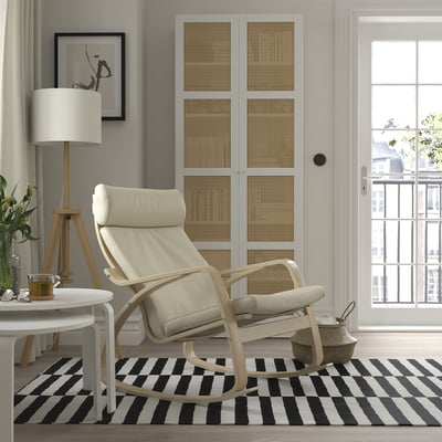 POÄNG Rocking-chair, birch veneer/Glose eggshell