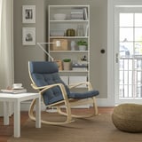 POÄNG Rocking-chair, birch veneer/Gunnared blue
