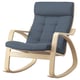 POÄNG Rocking-chair, birch veneer/Gunnared blue