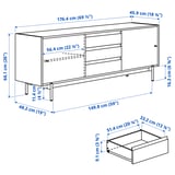 RÅDMANSÖ TV bench, brown walnut effect, 176x48x66 cm