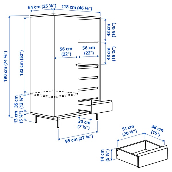 Illustration with measurements for the product: RÅDMANSÖ.