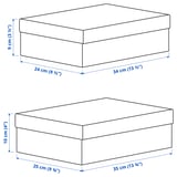 RÄTTAREN Storage box with lid, set of 2, black/white