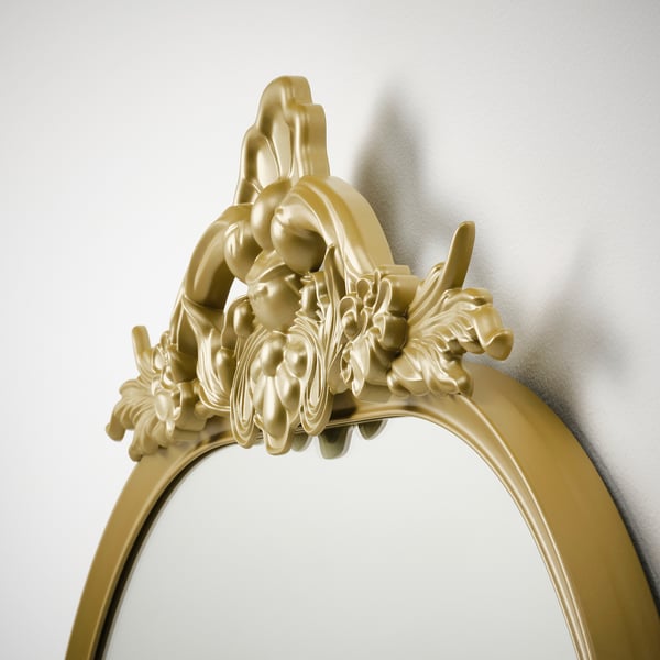 RÅMEBO Mirror, gold-colour, 75x168 cm