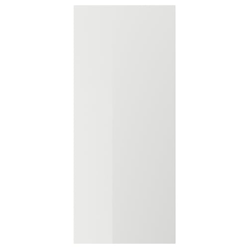 RINGHULT, grey glossy kitchen door, rectangular, easy-clean, durable particleboard.