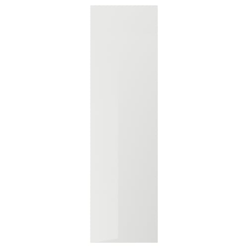 RINGHULT grey, glossy kitchen cabinet door with sleek, rectangular design.