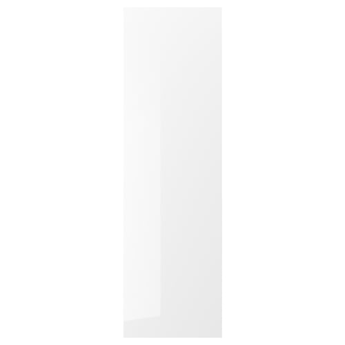 White high-gloss kitchen cabinet door, sleek rectangular shape, modern design.