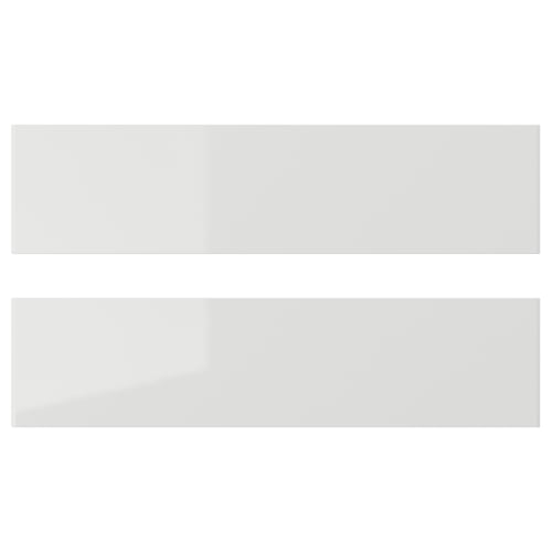 RINGHULT grey glossy kitchen drawer, rectangular shape.