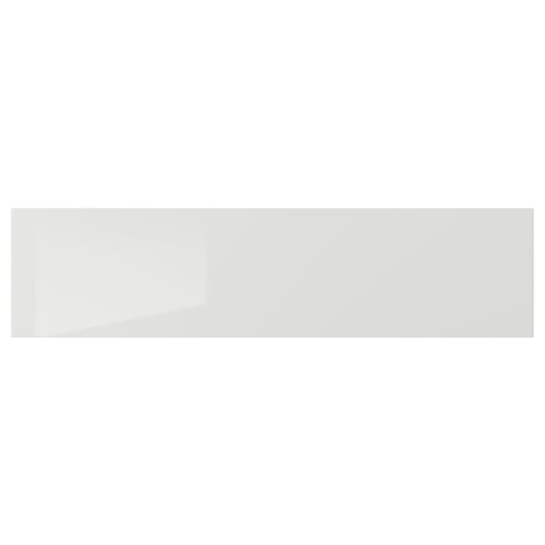RINGHULT grey glossy kitchen drawer front, sleek and rectangular.