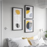 RÖDALM Frame for 3 pictures, black, 81x40 cm
