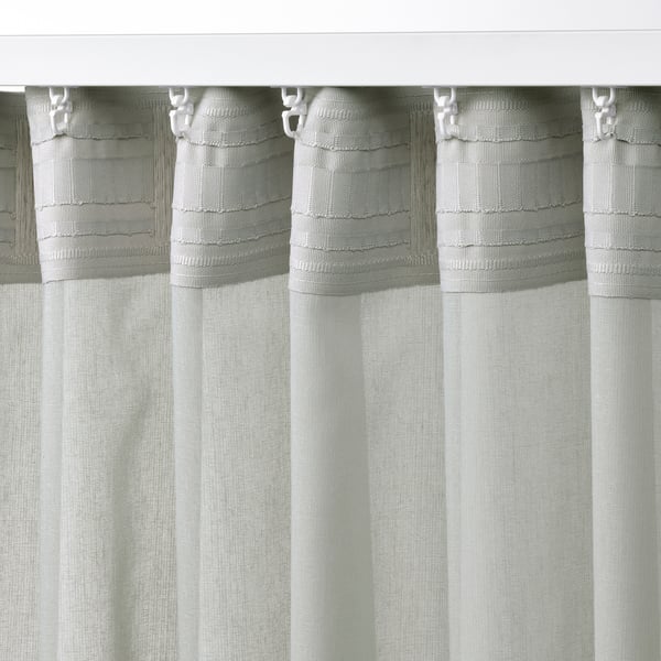 ROSENROBINIA Sheer curtain, 1 piece, light grey/with heading tape, 300x300 cm