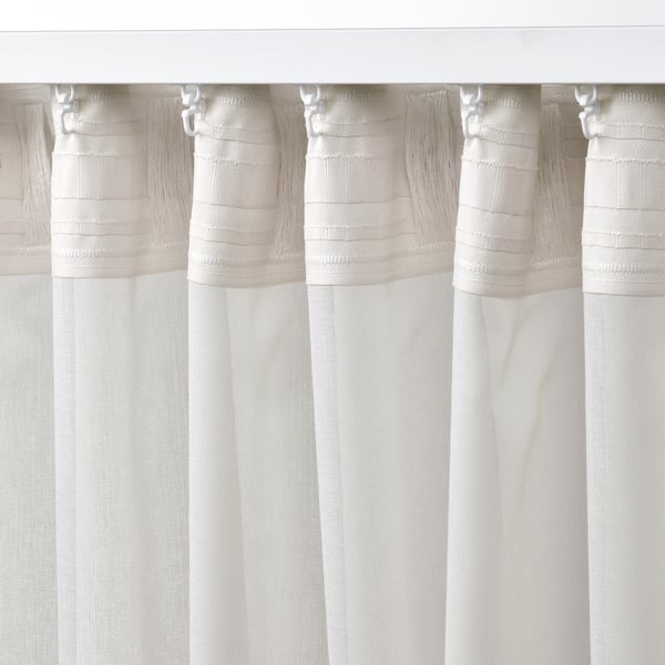ROSENROBINIA Sheer curtain, 1 piece, white/with heading tape, 300x300 cm