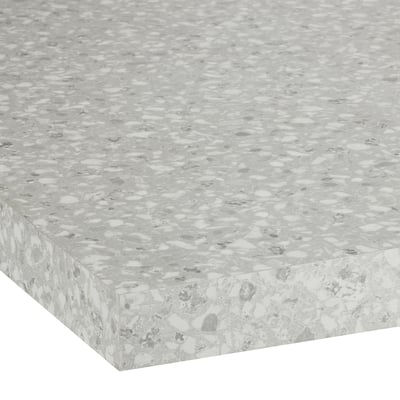 A SÄLJAN laminate worktop in grey, rectangular with smooth edges, designed for easy cleaning and long-lasting beauty.
