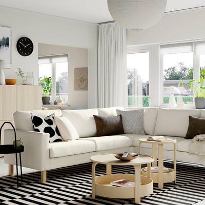 SALTSJÖBADEN Corner sofa, 4-seat, Blekinge white