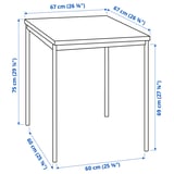 SANDSBERG / ADDE Table and 2 chairs, black/black, 67x67 cm