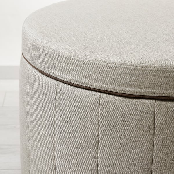 SIDSJÖ Pouffe, with storage/Kilanda beige