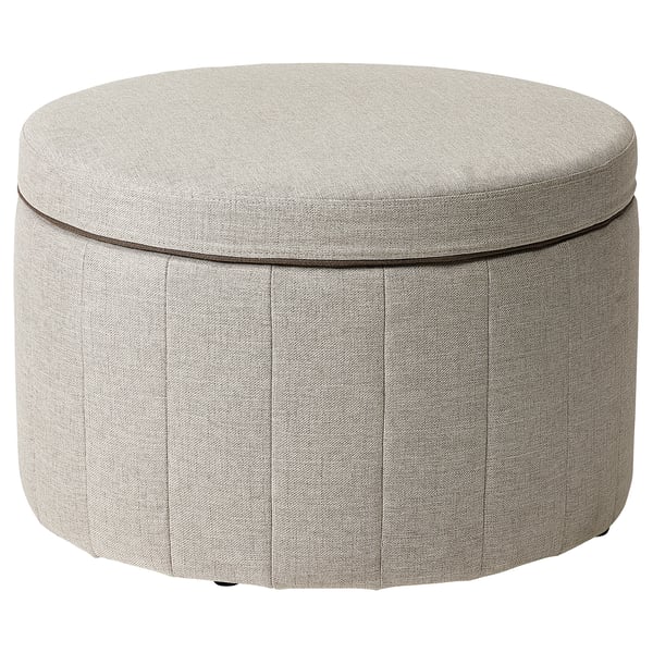 SIDSJÖ Pouffe, with storage/Kilanda beige