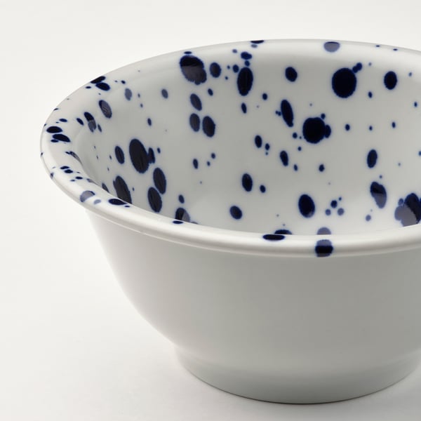 SILVERSIDA Bowl, patterned/blue, 14 cm