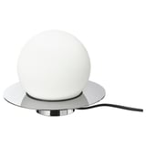 SIMRISHAMN Table/wall lamp, chrome-plated/opal white glass, 16 cm