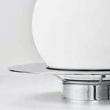 SIMRISHAMN Table/wall lamp, chrome-plated/opal white glass, 16 cm