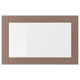 SINDVIK Glass door, light grey-brown/clear glass, 60x38 cm
