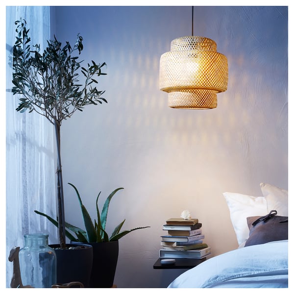 SINNERLIG Pendant lamp, bamboo/handmade, 27 cm