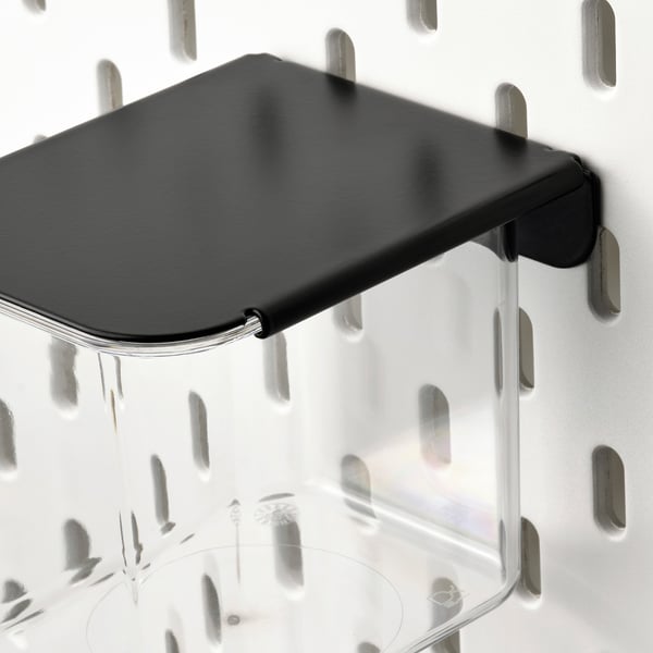 SKÅDIS Container with lid, transparent/black