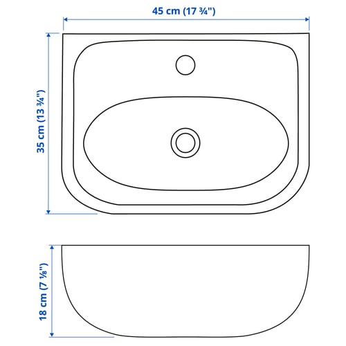 Illustration with measurements for the product: SKATSJÖN.
