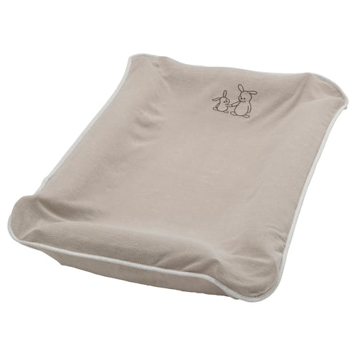 SKÖTSAM Babycare mat with cover, beige/terry, 53x80 cm