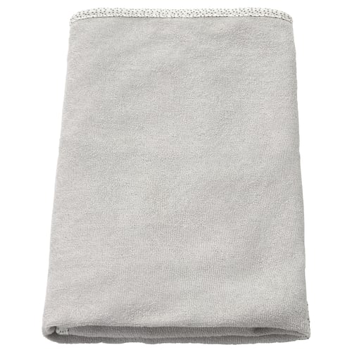 SKÖTSAM grey baby changing mat cover, rectangular, soft terry fabric with polyester edges, machine washable, eco-friendly.
