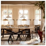 SKOGSTA Dining table, acacia/black, 235x100 cm