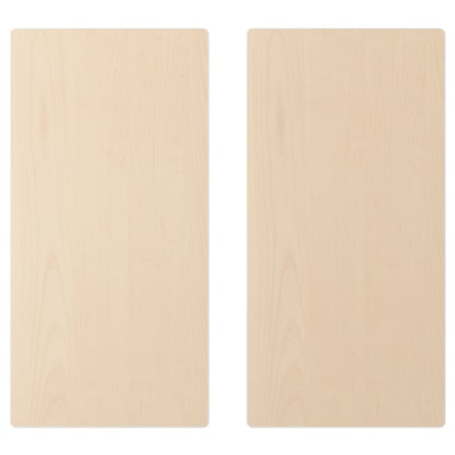 Two light-colored wooden panels, rectangular shape, smooth texture, birch veneer.