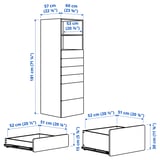 SMÅSTAD / PLATSA Bookcase, white birch/with 6 drawers, 60x57x181 cm