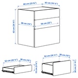 SMÅSTAD / PLATSA Chest of 3 drawers, white white/with frame, 60x42x63 cm