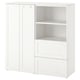 Option: SMÅSTAD / PLATSA Storage combination, white/with frame, 120x42x123 cm