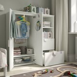 SMÅSTAD / PLATSA Storage combination, white/with frame, 120x42x123 cm