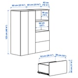 SMÅSTAD / PLATSA Storage combination, white/with frame, 120x42x123 cm
