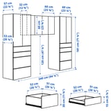 SMÅSTAD Storage combination, white/with frame, 240x57x181 cm