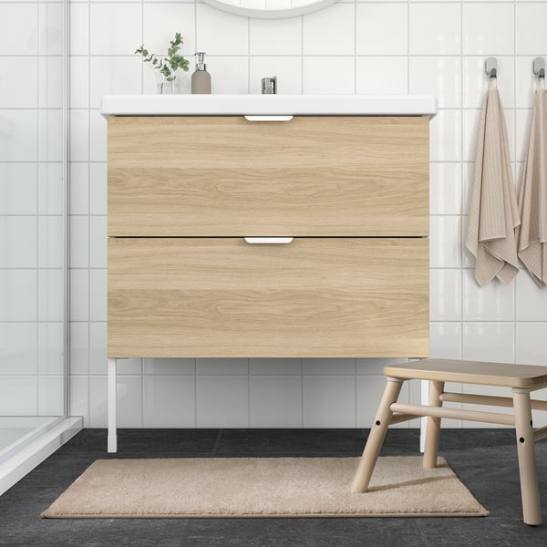 SÖDERSJÖN Bath mat, light beige, 50x80 cm