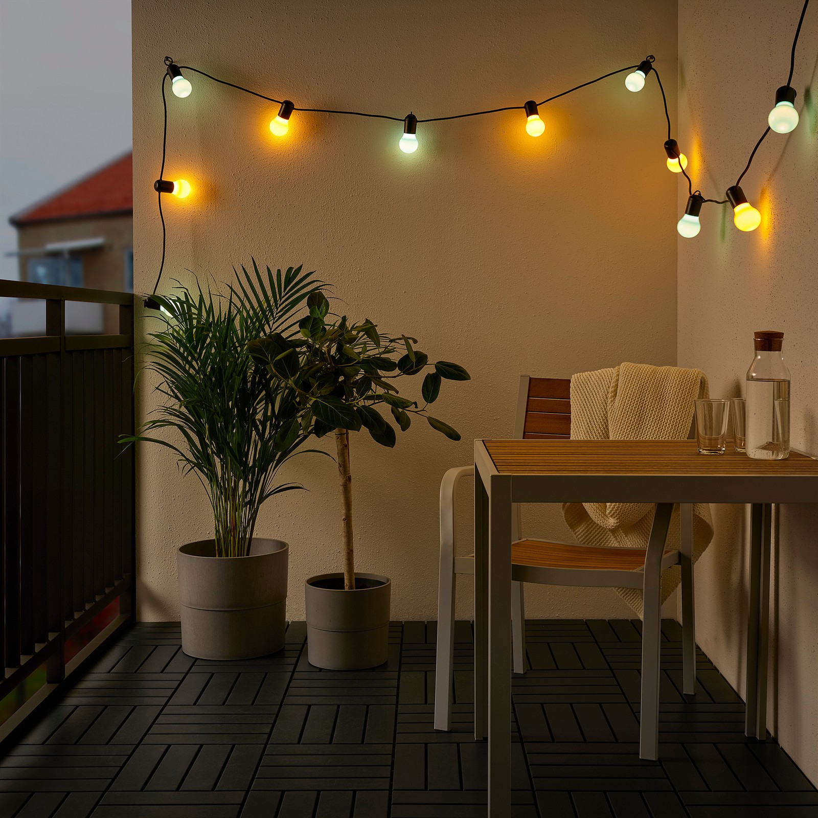 SOLVINDEN LED lighting chain with 12 bulbs, outdoor/multicolour IKEA