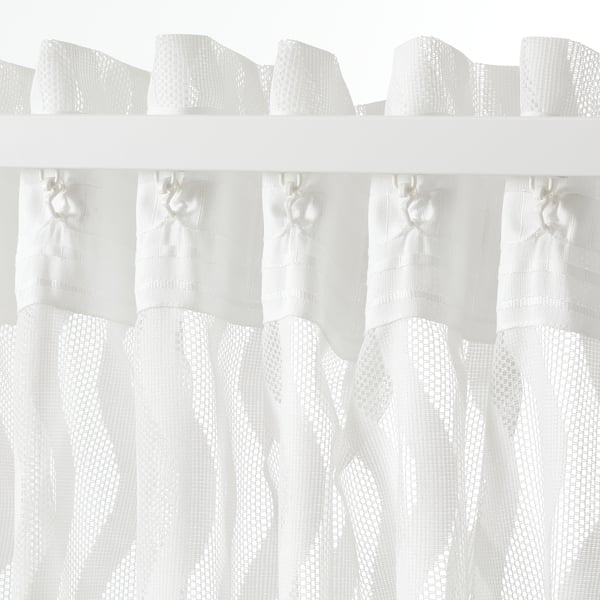 SOTSTÄVMAL Sheer curtains, 1 pair, white/with heading tape, 145x300 cm
