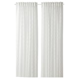 SOTSTÄVMAL Sheer curtains, 1 pair, white/with heading tape, 145x300 cm