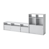SPIKSMED TV storage combination, light grey, 233x32x96 cm