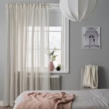 STENFRÖ Sheer curtain, 1 piece, beige/with heading tape, 300x300 cm
